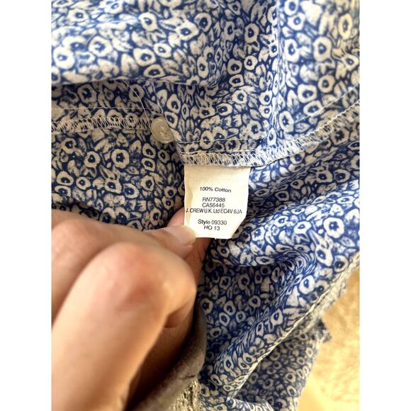 Women’s Madewell Top Blue Floral 1/2 Button Up Long Sleeve Popover Blouse M - Picture 4 of 6